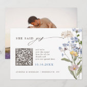 Farbige Frühlings-Wildblumenwiese Foto QR-Code Save The Date (Vorne/Hinten)