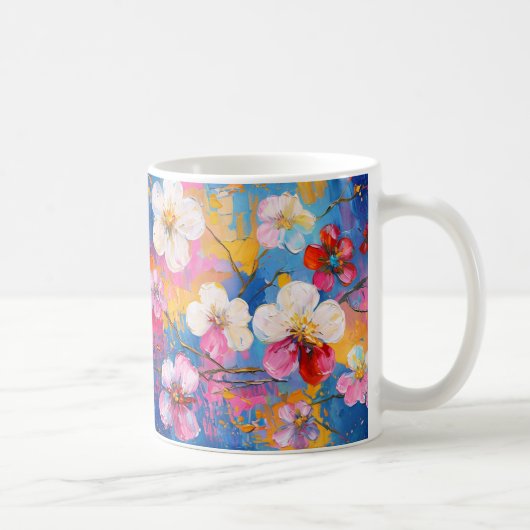 Farbige FrühlingsBlume Keramik Tasse (Rechts)