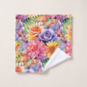 Farbige Frühlingsblumen Blumenstrauß Set (Waschlappen)