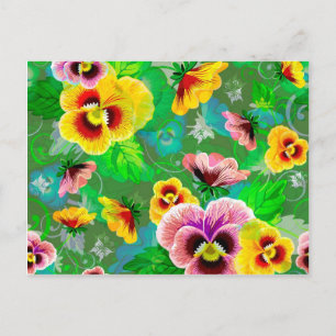 Farbige Frühlingsblumen Design Postkarte