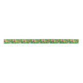 Farbige Frühlingsblumen Design Satinband (Vorderseite)