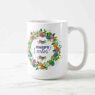 Farbige Frühlingsblumen & Eier Ostern Design Kaffeetasse