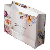 Farbige Frühlingsblumen Geschenktasche Große Geschenktüte (Vorderseite Schrägansicht)