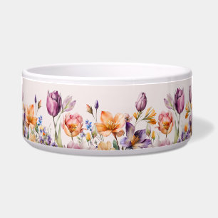 Farbige Frühlingsblumen Keramik Haustier Schüssel