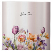 Farbige Frühlingsblumen Keramik Tile Fliese (Vorderseite)