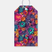 Farbige Frühlingsblumen Muster Party Vielen Dank Geschenkanhänger (Rückseite)