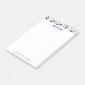 Farbige Frühlingsblumen Muster Post-it-Noten Post-it Klebezettel (angewinkelt)