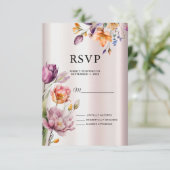 Farbige Frühlingsblumen RSVP-Karte RSVP Karte (Stehend Vorderseite)