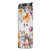 Farbige Frühlingsblumen Thermal Tumbler Thermosbecher (Nach links gedreht)