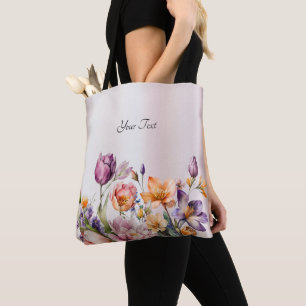 Farbige Frühlingsblumen-Tragetasche Tasche