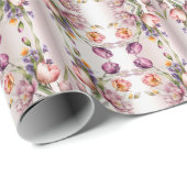 Farbige Frühlingsblumen Umhüllungspapier Geschenkpapier (Rolleneckpunkt)
