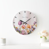 Farbige Frühlingsblumen Wall Uhr (Zuhause)