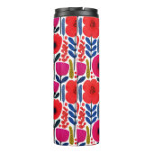 Farbige Frühlingsblumen Wasserfarbe BOHO Name Thermosbecher (Rückseite)