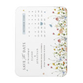 Farbige Frühlingsblüte Save the Date Wiese Magnet (Vertikal)
