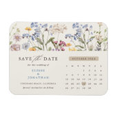 Farbige Frühlingsblüte Save the Date Wiese Magnet (Horizontal)