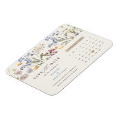 Farbige Frühlingsblüte Save the Date Wiese Magnet (Linke Seite)