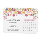 Farbige Frühlingsblüte Save the Date Wiese Magnet (Horizontal)