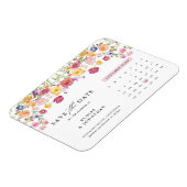 Farbige Frühlingsblüte Save the Date Wiese Magnet (Linke Seite)
