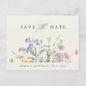Farbige Frühlingsblüte Save the Date Wiese Postkarte (Vorderseite)