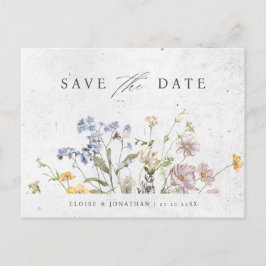Farbige Frühlingsblüte Save the Date Wiese Postkarte