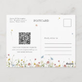 Farbige Frühlingsblüte Save the Date Wiese Postkarte (Rückseite)