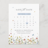 Farbige Frühlingsblüte Save the Date Wiese Postkarte (Vorderseite)