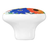 Farbige Frühlingsblütenhände Malerei Girlandesign Keramikknauf (Seitenansicht)