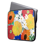 Farbige Frühlingsblütenhände Malerei Girlandesign Laptopschutzhülle (Vorderseite Links)