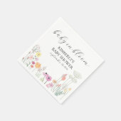 Farbige Frühlingsbrause Wildblume Babydusche Serviette (Ecke)