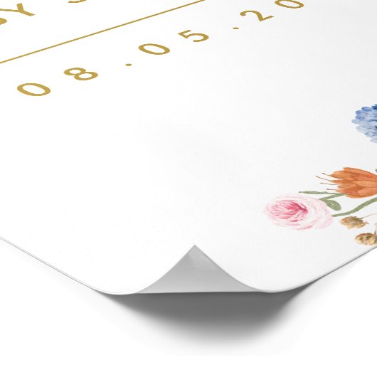 Farbige Frühlingsdusche Wildblume Begrüßung Poster (Ecke)