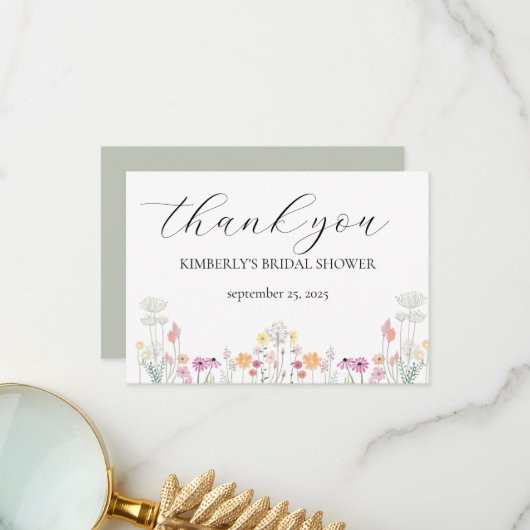 Farbige Frühlingsdusche Wildblume Danke (Vorderseite/Rückseite Beispiel)