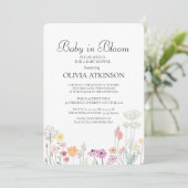 Farbige Frühlingsdusche Wildblume Einladung (Stehend Vorderseite)