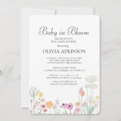 Farbige Frühlingsdusche Wildblume Einladung (Vorderseite)