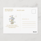 Farbige Frühlingserie Wildblume Save the Date Gold Postkarte (Rückseite)