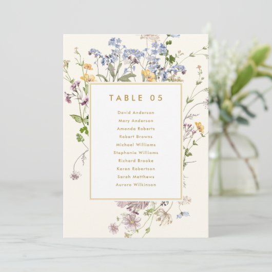 Farbige Frühlingskarte für die Wildblume Einladung (Stehend Vorderseite)