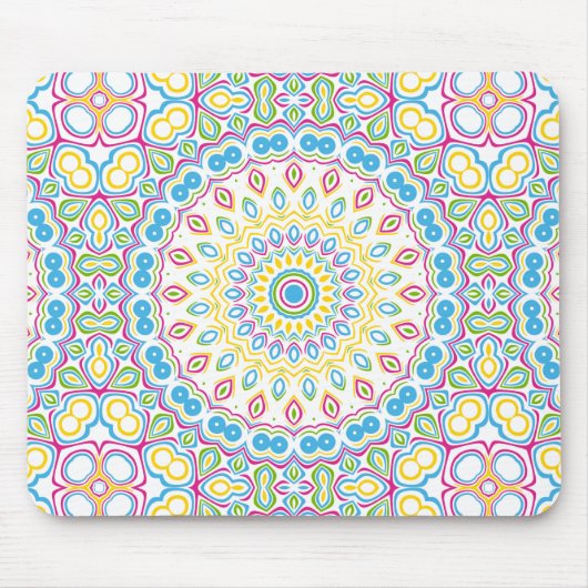 Farbige Frühlingsmandala-Medaillons Mousepad (Vorne)