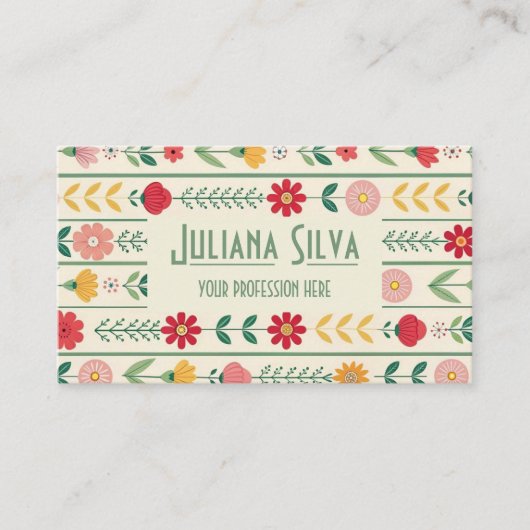 Farbige Frühlingsmarine Wildblume Wiesen Garten mi Visitenkarte (Vorderseite)