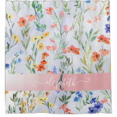 Farbige Frühlingsmischerei-Wildblume Duschvorhang (Vorderseite)