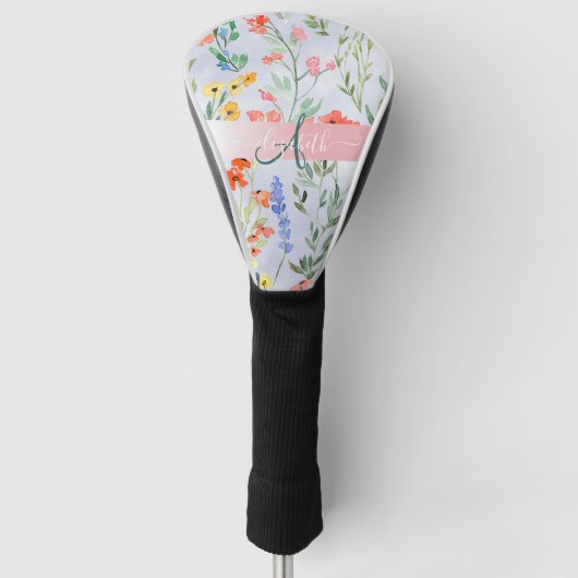 Farbige Frühlingsmischerei-Wildblume Golf Headcover (Vorderseite)