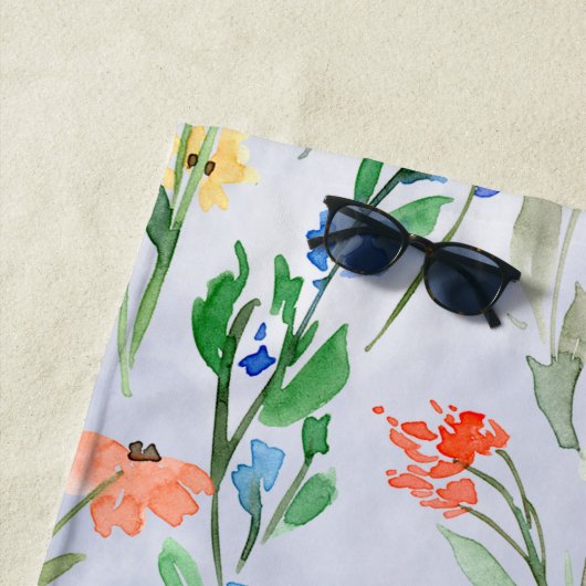 Farbige Frühlingsmischerei-Wildblume Strandtuch (Beispiel)