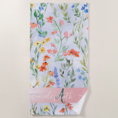 Farbige Frühlingsmischerei-Wildblume Strandtuch (Vorderseite)