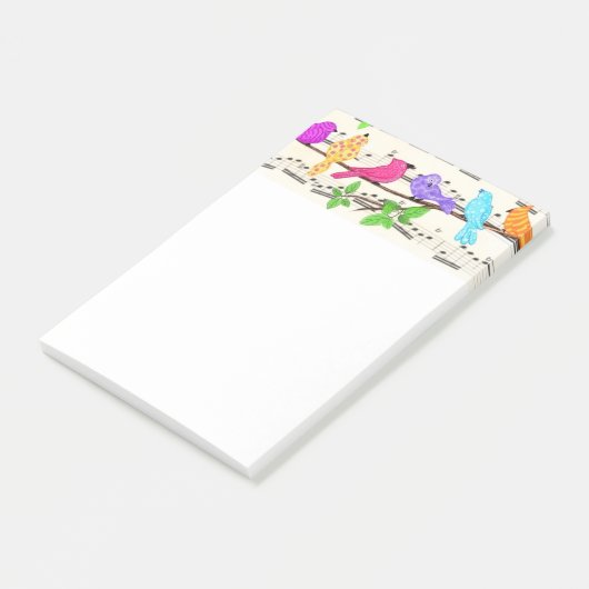 Farbige Frühlingsmusikvögel Post-it®-Hinweise Post-it Klebezettel (angewinkelt)