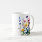 Farbige Frühlingsmuster Blume Wasserfarben Kaffeetasse (VorderseiteRechts)