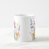 Farbige Frühlingsmuster Blume Wasserfarben Kaffeetasse (Mittel)
