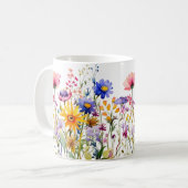 Farbige Frühlingsmuster Blume Wasserfarben Kaffeetasse (Vorderseite Links)