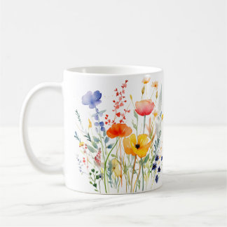 Farbige Frühlingsmuster Blume Wasserfarben Kaffeetasse