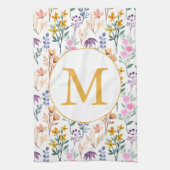 Farbige Frühlingsmuster Blume Wasserfarbmuster Mon Geschirrtuch (Vertikal)