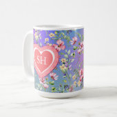 Farbige Frühlingsmuster Blume Wasserfarbmuster Mon Kaffeetasse (Vorderseite Links)