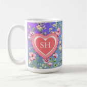 Farbige Frühlingsmuster Blume Wasserfarbmuster Mon Kaffeetasse (Links)