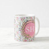 Farbige Frühlingsmuster Blume Wasserfarbmuster Mon Kaffeetasse (VorderseiteRechts)